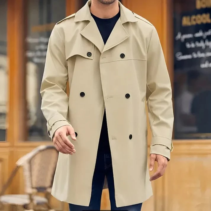 Levoire | Manteau Pour Hommes Classique Et Élégant Khaki