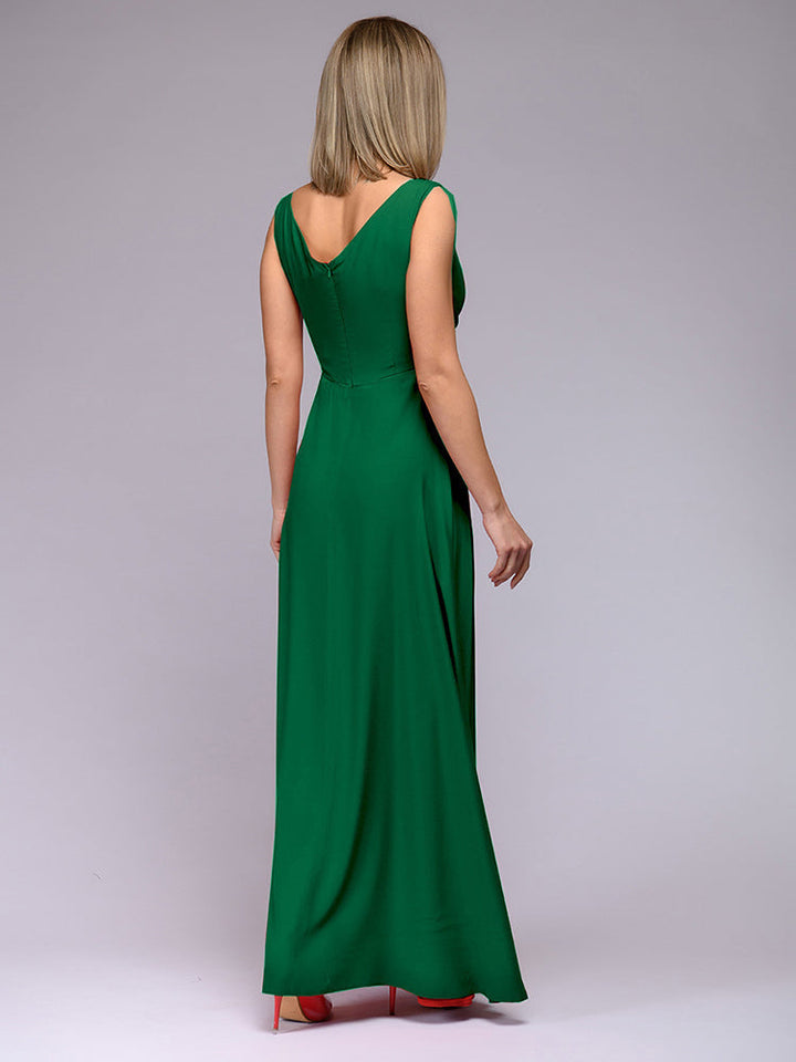 Levoire | Robe Maxi Élégante Avec Décolleté En V Profond Et Fente