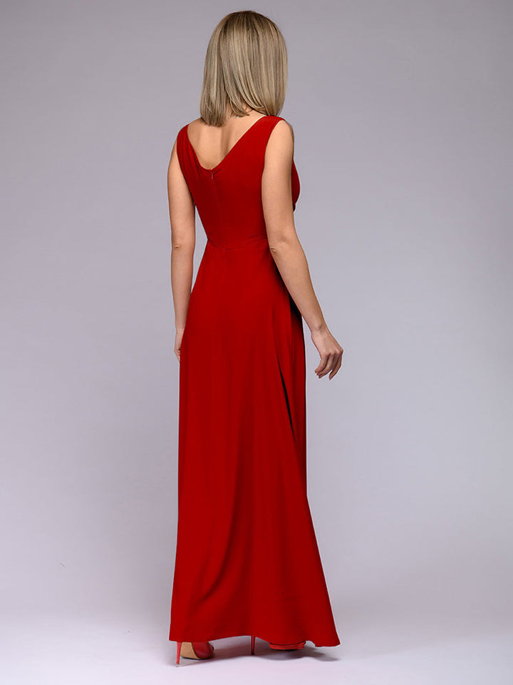 Levoire | Robe Maxi Élégante Avec Décolleté En V Profond Et Fente