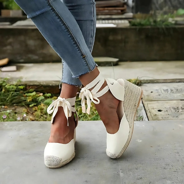 Levoire | Élégantes Talons À Lacets Pour Femmes Blanc