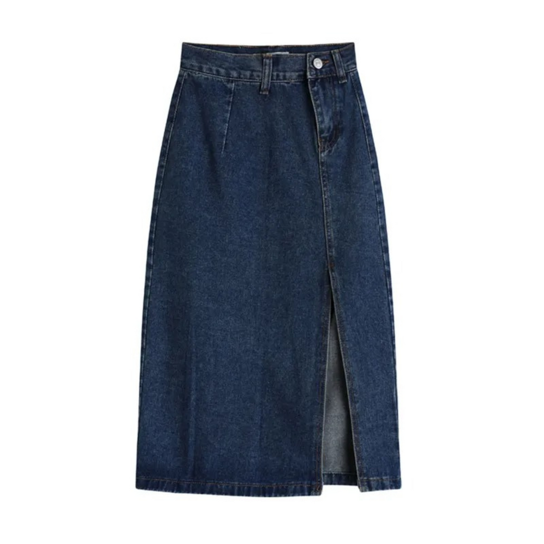 Levoire | Alijn Jupe Crayon En Bleu, Jupe En Jean Longue