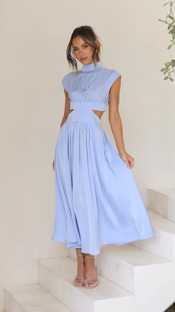 Levoire | Robe Maxi Élégante Haute Robe Maxi Pour Toutes Les Occasions Ciel bleu