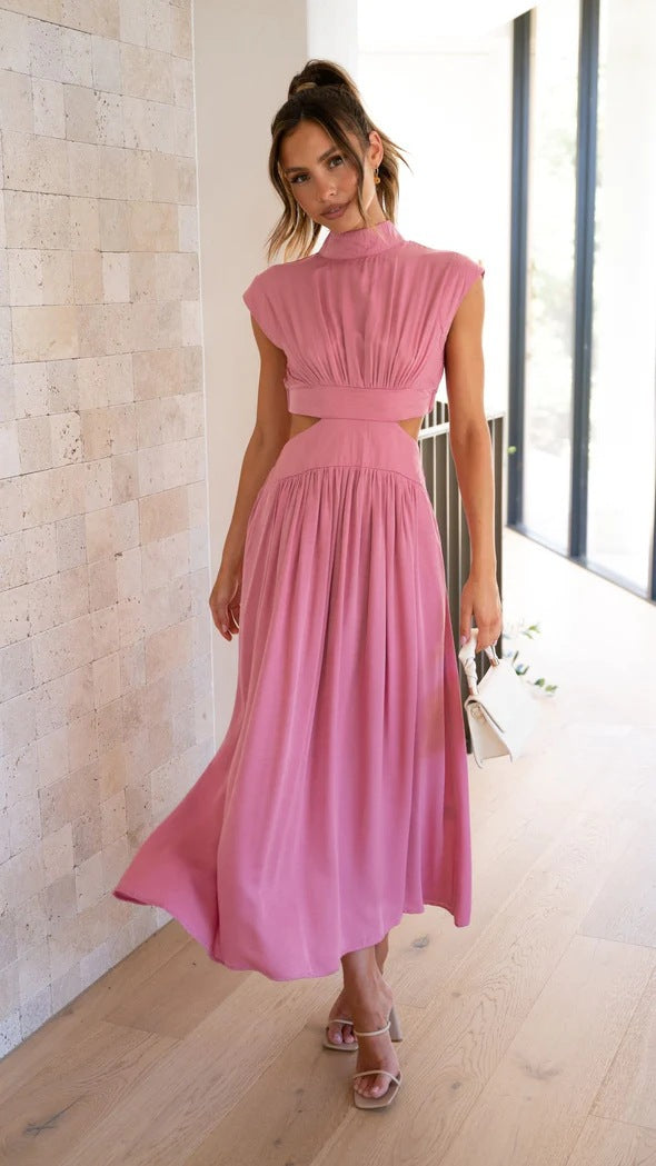Levoire | Robe Maxi Élégante Haute Robe Maxi Pour Toutes Les Occasions Rose