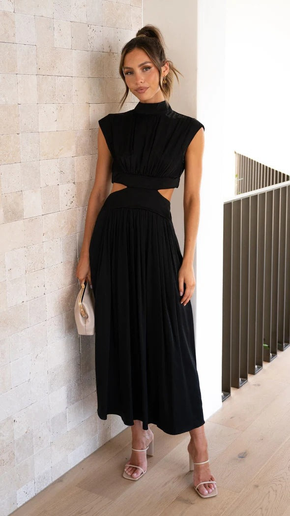 Levoire | Robe Maxi Élégante Haute Robe Maxi Pour Toutes Les Occasions Noir