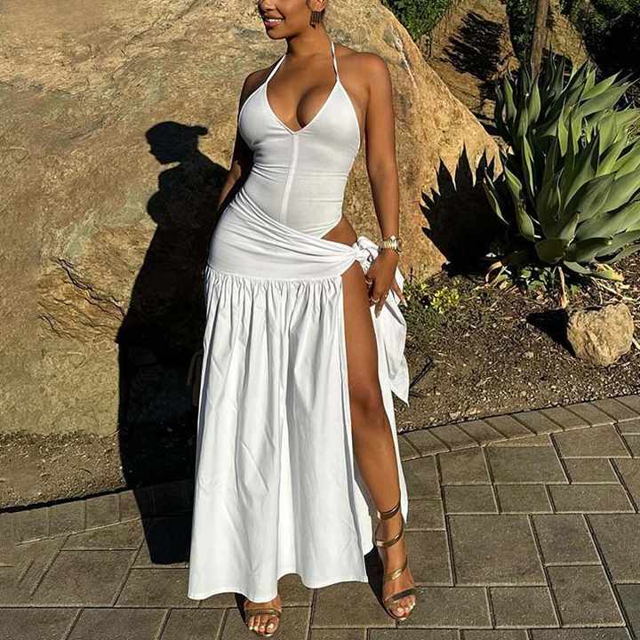 Levoire | Robe Halter Élégante Avec Dos Ouvert