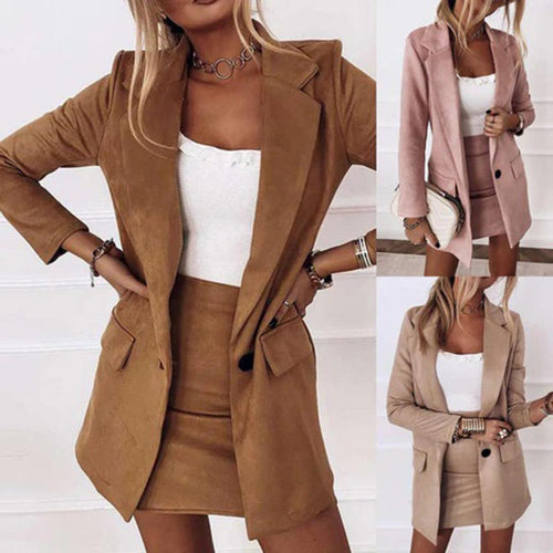 Levoire | Veste Élégante Et Jupe En Daim Pour Femmes