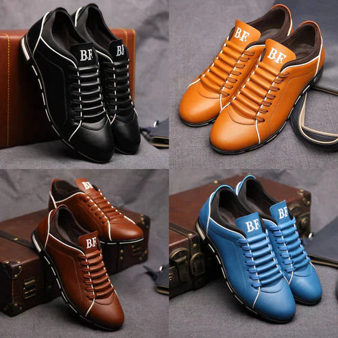 Levoire | Baskets de luxe pour hommes en cuir perforé et semelle contrastante