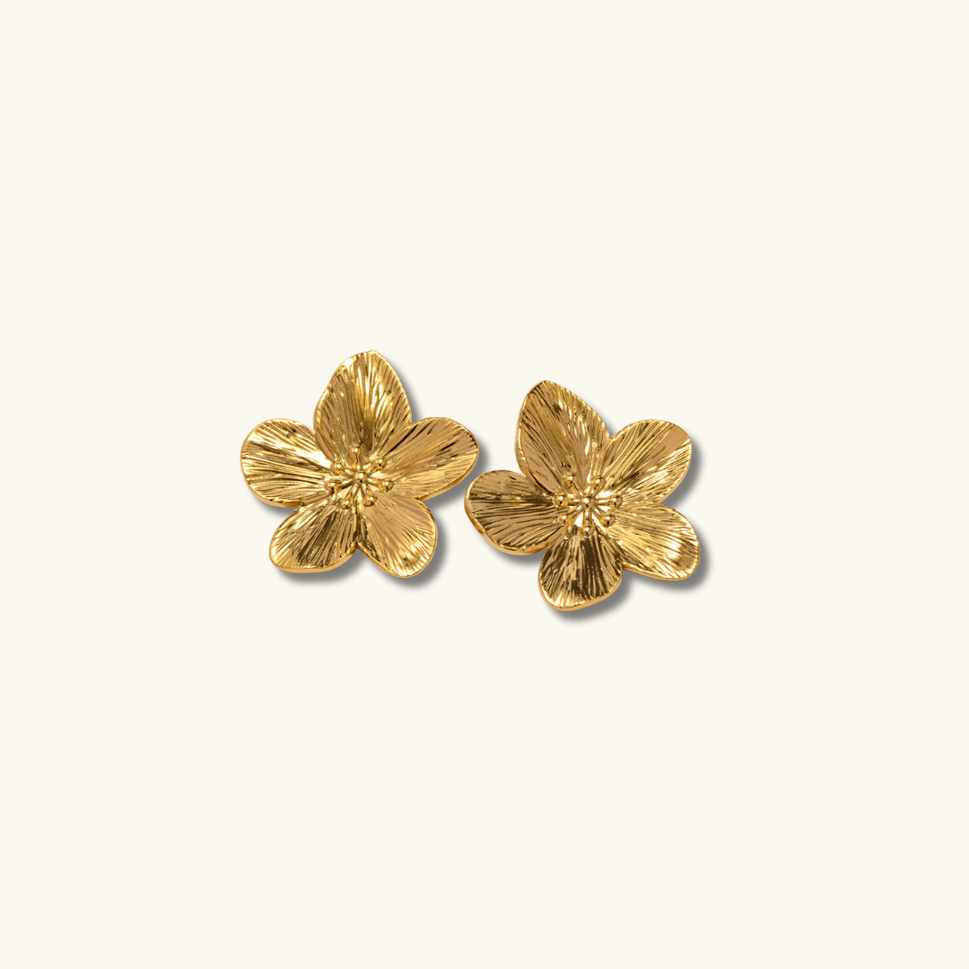 Levoire | Boucles D'Oreilles En Fleur Dorées Or