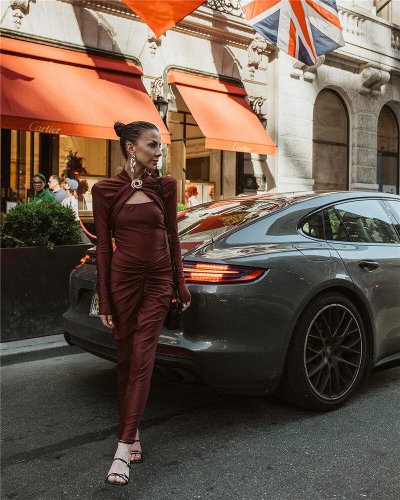 Levoire | Robe Élégante Avec Détail En Métal Et Drapé