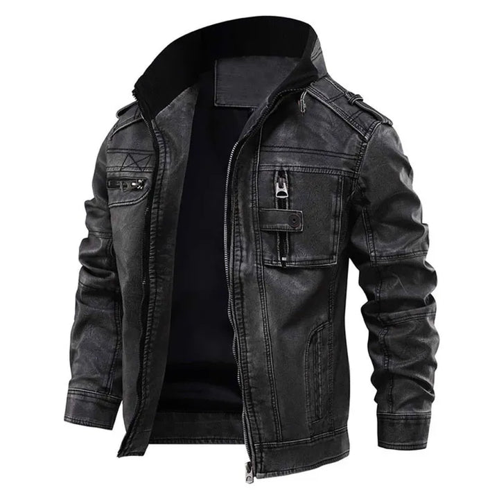 Levoire | Veste En Cuir Pour Hommes Pour L'Automne Noir