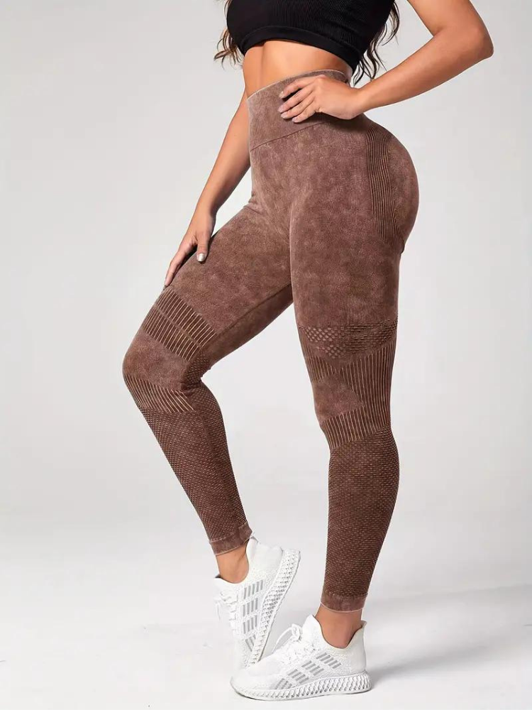 Levoire | Collants D'Entraînement Femmes Leggings De Sport Taille Haute Café