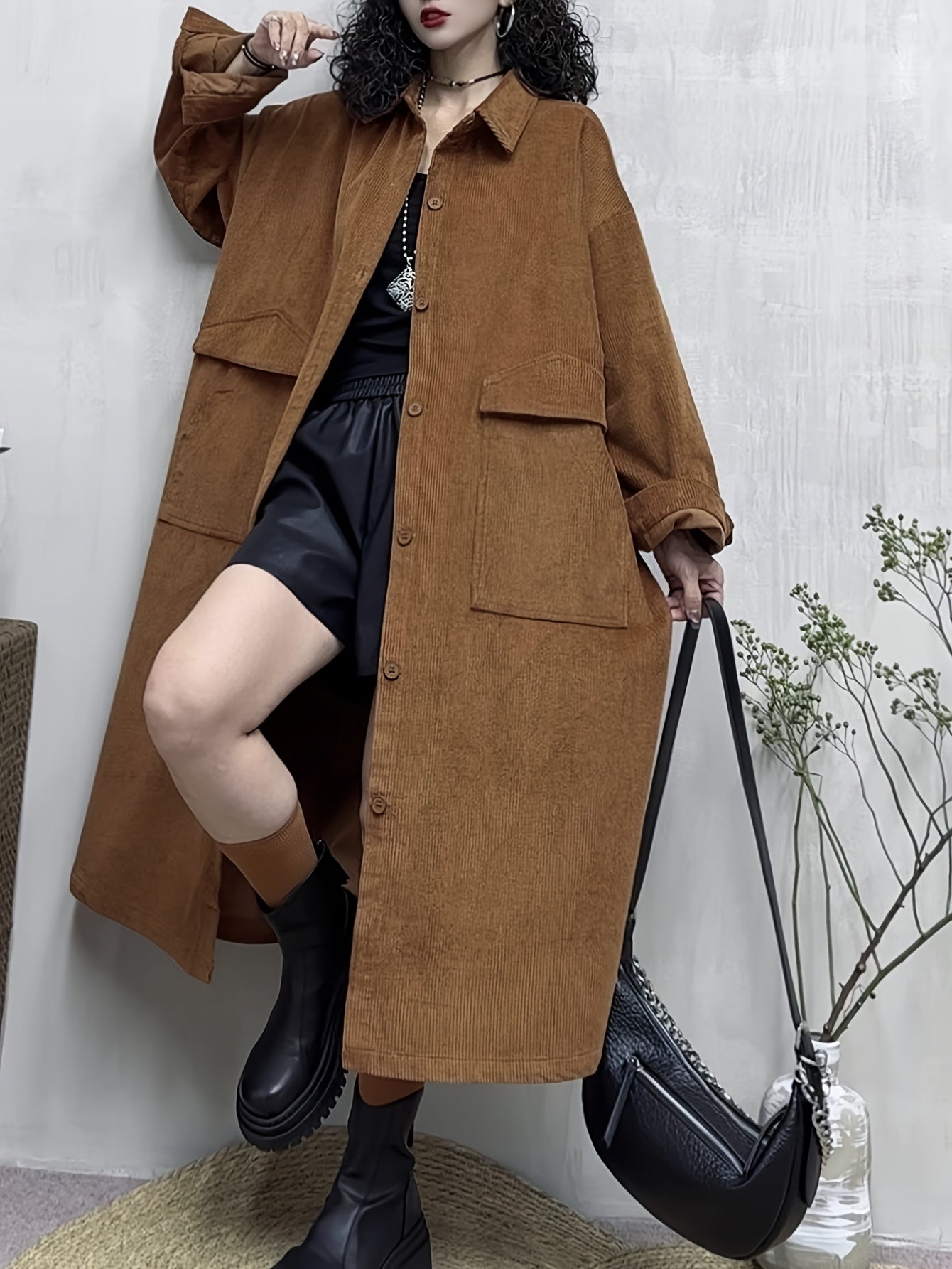 Levoire | Long Trench Coat Tendance Avec Détails Élégants