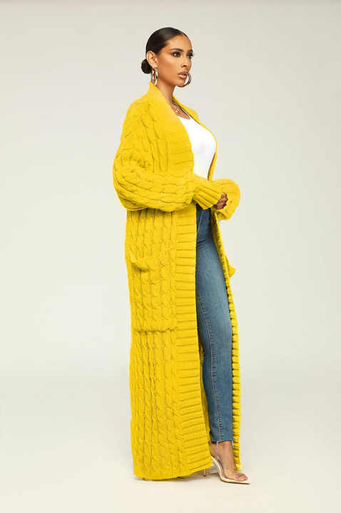 Levoire | Luxe Longue Veste En Tricot Avec Poches