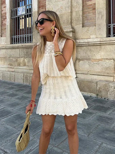 Levoire | Ensemble En Deux Pièces En Coton Crocheté