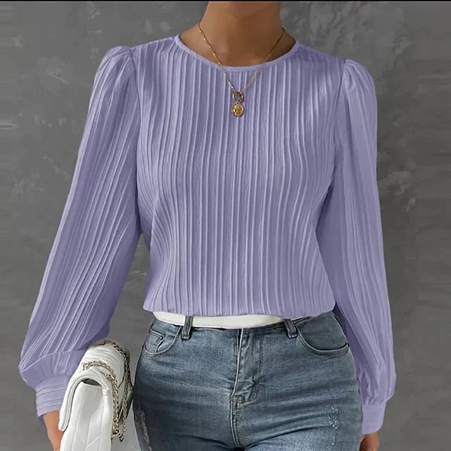 Levoire | Élégante Blouse Plissée Pour Femmes Lilas