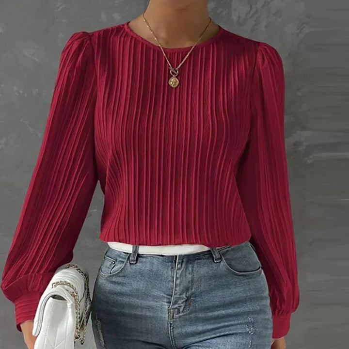 Levoire | Élégante Blouse Plissée Pour Femmes Rot