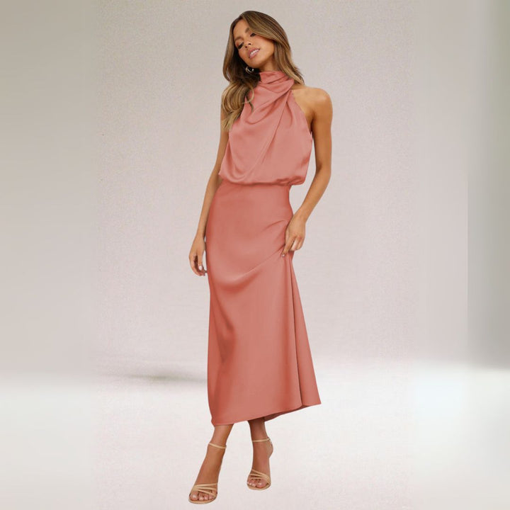 Levoire | Robe Maxi Satin Femme Rose clair