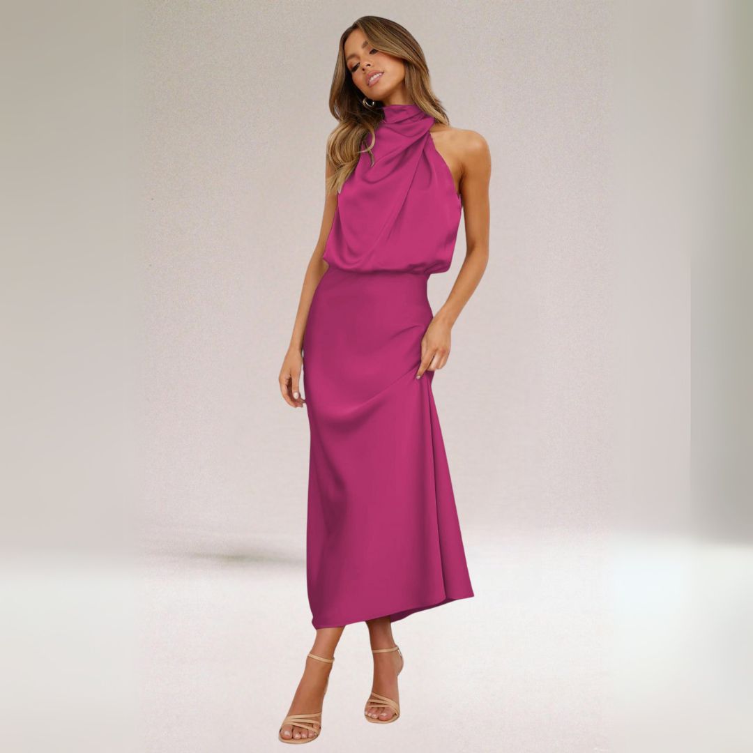 Levoire | Robe Maxi Satin Femme Rosa