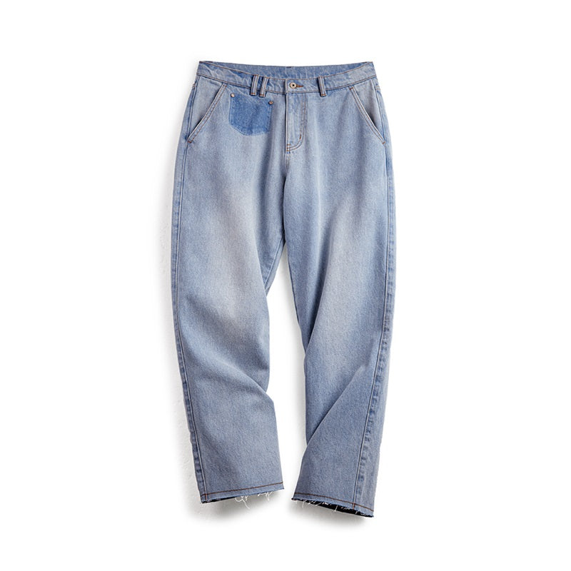 Levoire | Jeans Loose Fit Weinlese Avec Détail En Patch Bleu