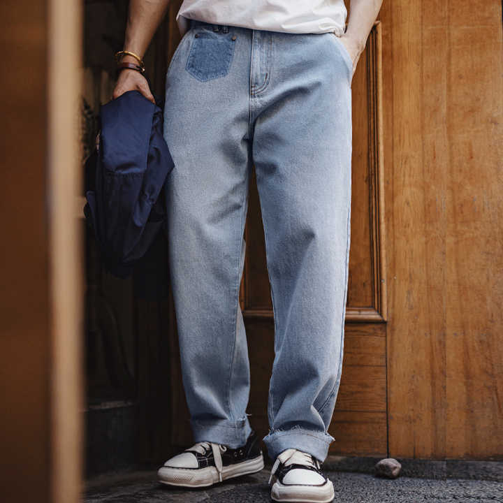 Levoire | Jeans Loose Fit Weinlese Avec Détail En Patch