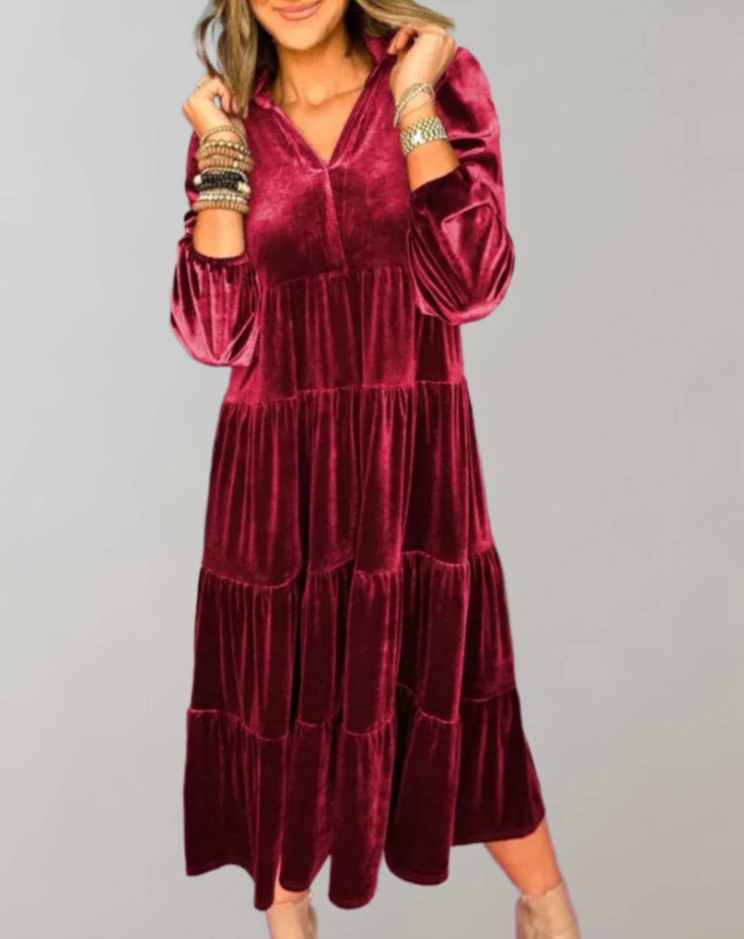 Levoire | Robe En Velours À Encolure En V Rot