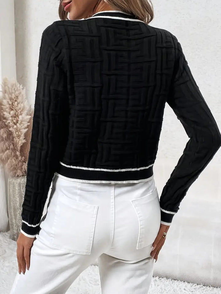 Levoire | Luxe Contraste Bordure Gilet Tricot