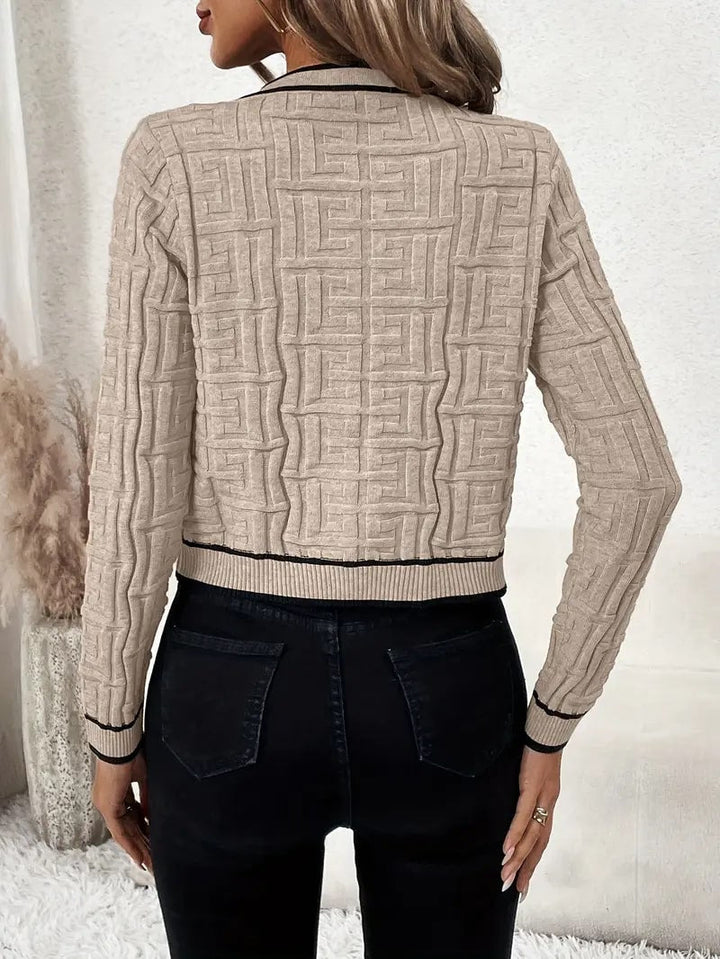 Levoire | Luxe Contraste Bordure Gilet Tricot