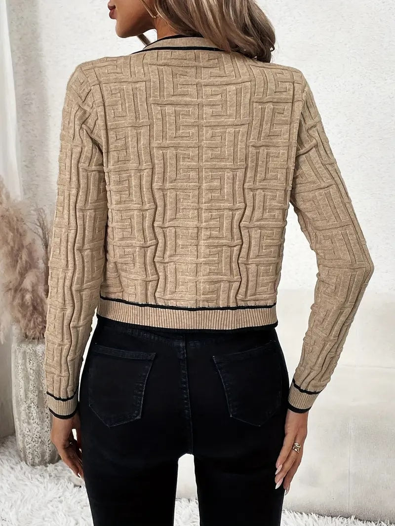 Levoire | Luxe Contraste Bordure Gilet Tricot