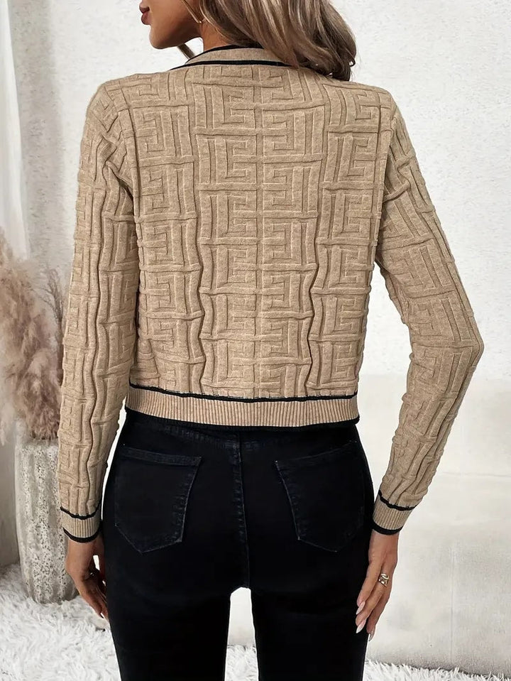 Levoire | Luxe Contraste Bordure Gilet Tricot