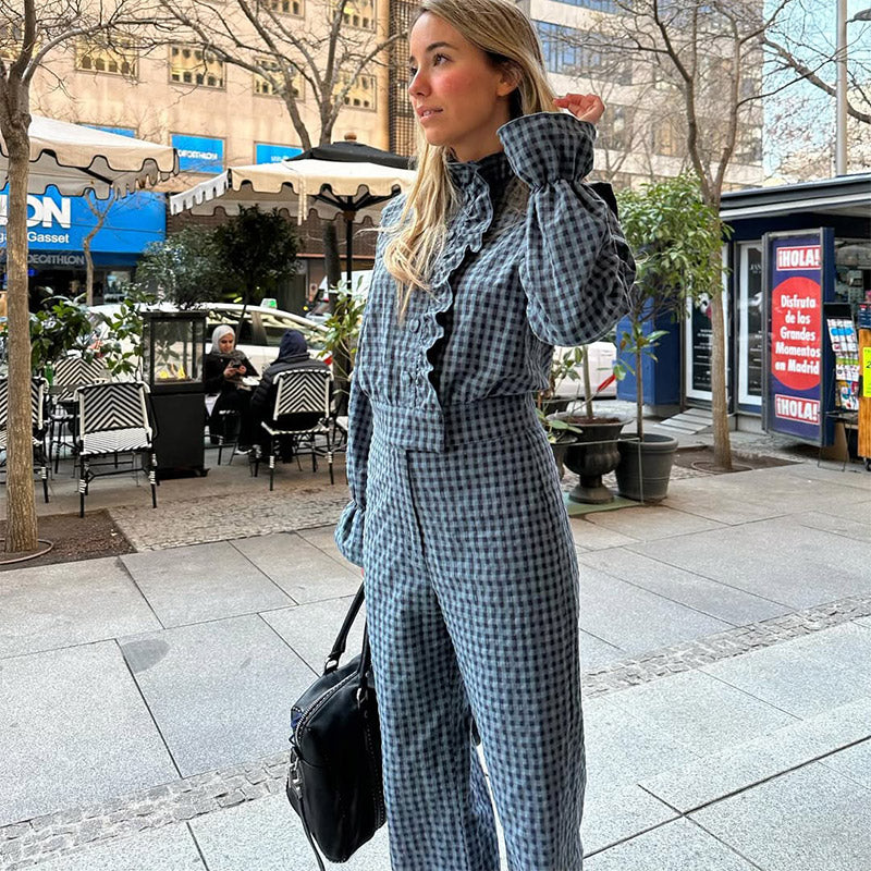 Levoire | Legante Carreaux Combinaison Gris foncé