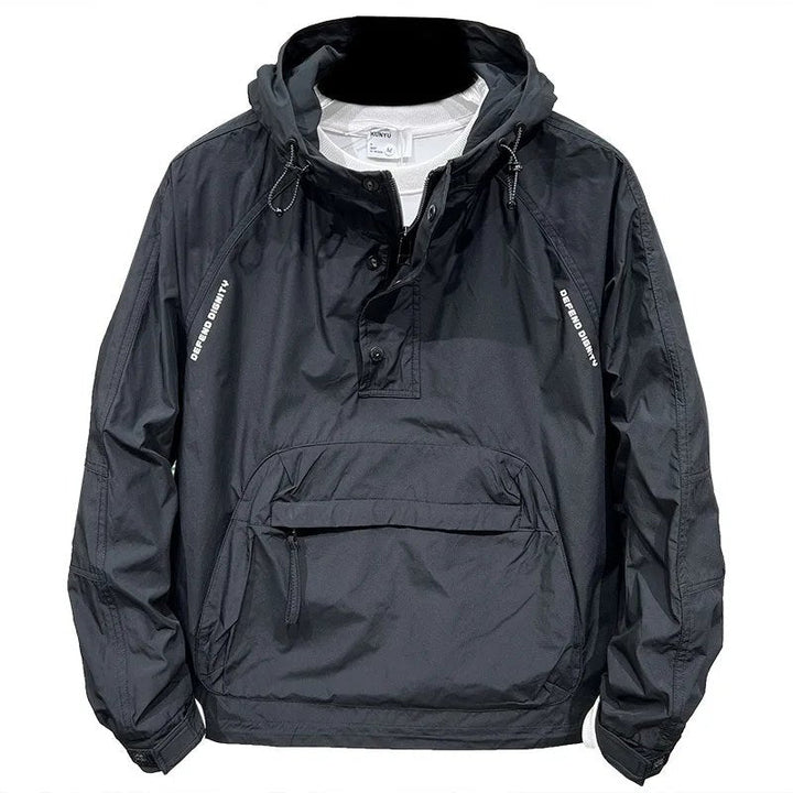 Levoire | Veste Coupe-Vent Légère Avec Demi-Zip Et Poche Noir