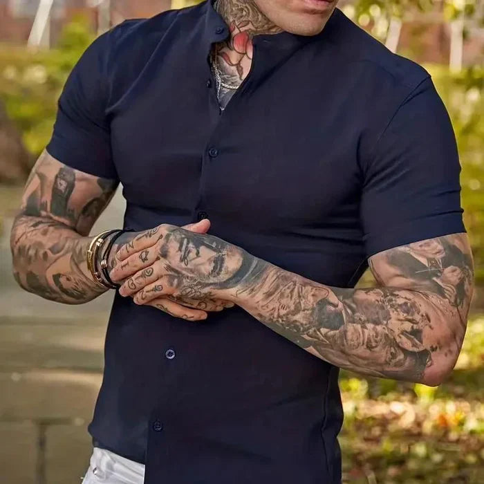Levoire | Chemise À Manches Courtes Pastores Bleu foncé