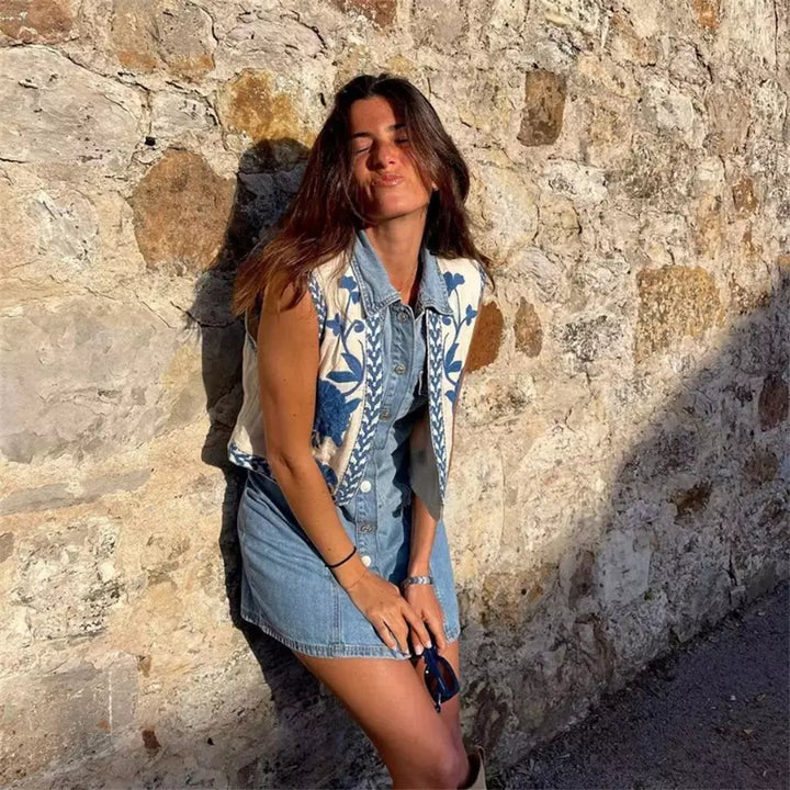 Levoire | Gilet À Fleurs Brodé