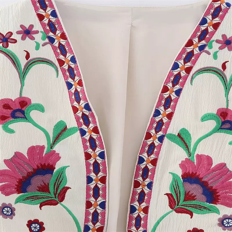 Levoire | Veste À Fleurs Pour Femmes Rosa & kerma blanc