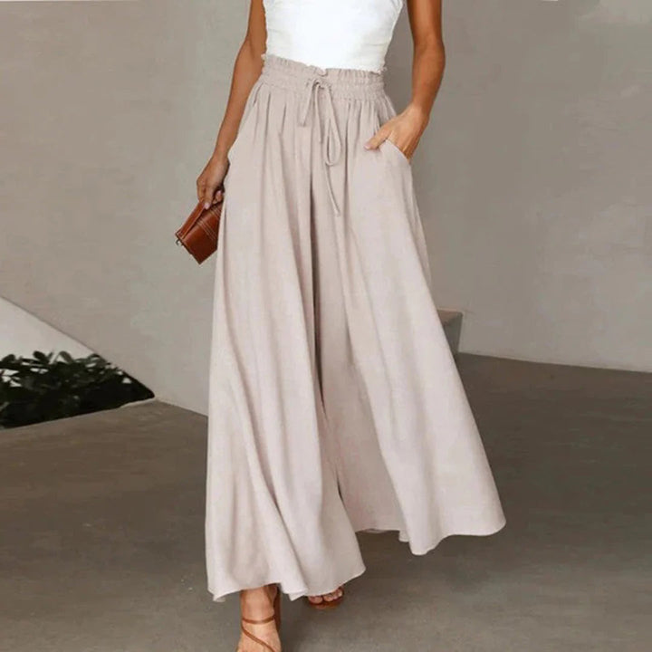 Levoire | Pantalon Fluide Avec Flair Élégant Abricot