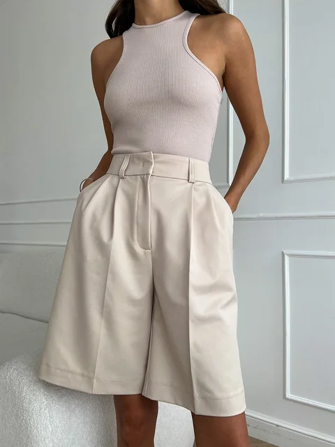Levoire | Short Taille Haute Pour Femmes Abricot