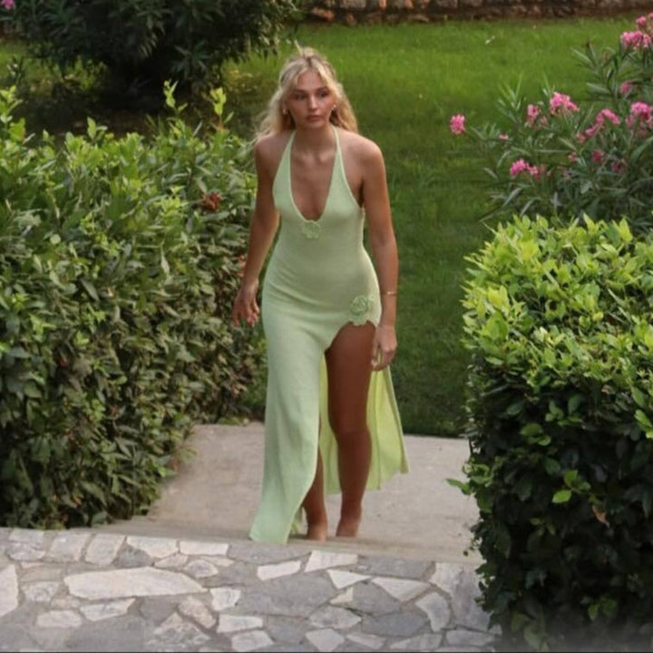 Levoire | Robe Maxi En Maille Élégante Avec Fente