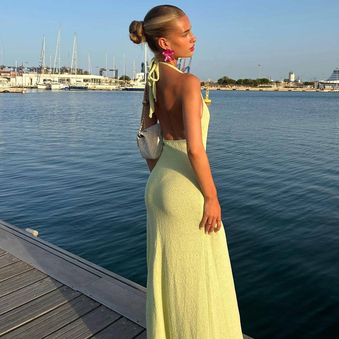 Levoire | Robe Maxi En Maille Élégante Avec Fente