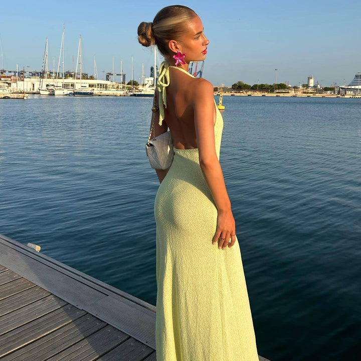 Levoire | Robe Maxi En Maille Élégante Avec Fente