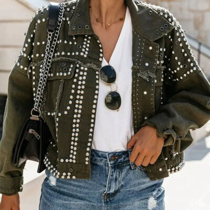 Levoire | Manteau élégant avec des boutons vert olive