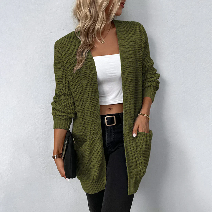Levoire | Élégant Cardigan En Tricot Pour Femmes Armegreen