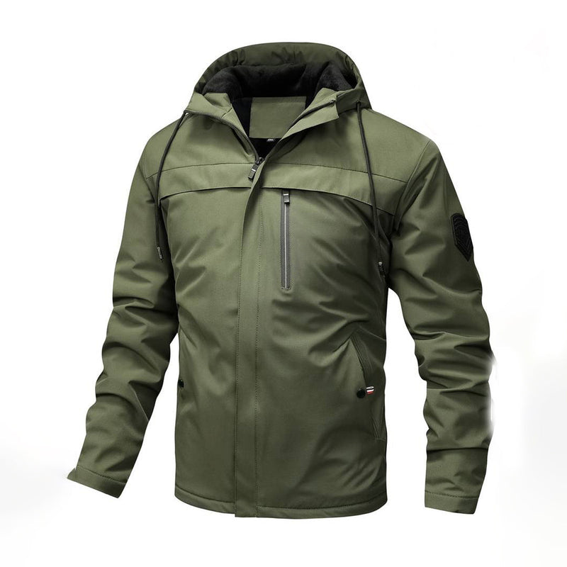Levoire | Veste à capuche en polaire doublée à manches longues chaude Vert