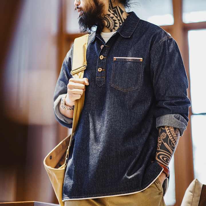 Levoire | Chemise En Denim Rétro Pour Un Confort Stylé