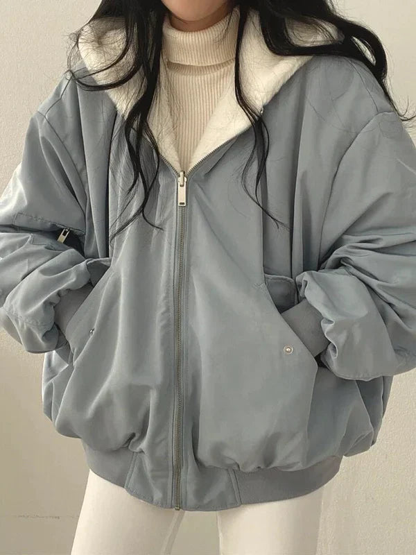 Levoire | Veste Épaisse Élégante Avec Fonction Réversible Gris