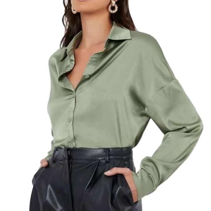 Levoire | Blouse Élégante À Manches Longues Pour Femmes Vert