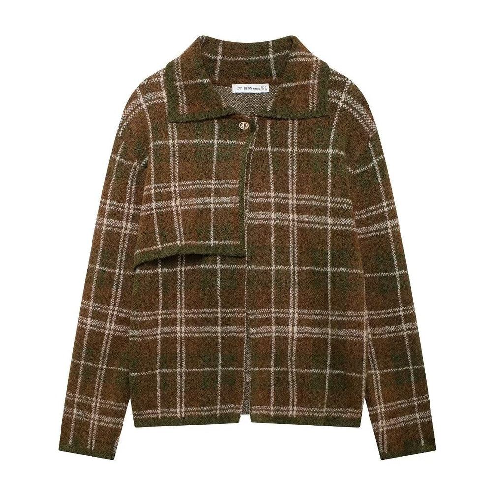 Levoire | Veste À Carreaux Élégante Pour Femmes Braun
