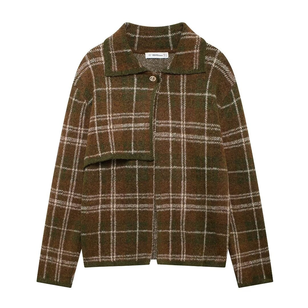 Levoire | Veste À Carreaux Élégante Pour Femmes Braun