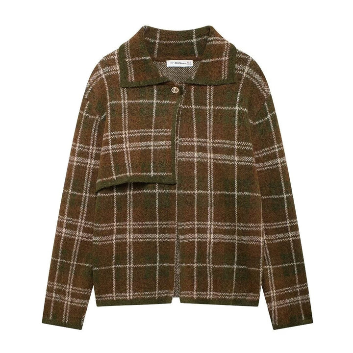 Levoire | Veste À Carreaux Élégante Pour Femmes Braun