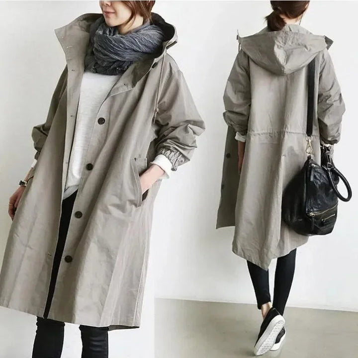 Levoire | Veste Tendance Col Montant Avec Boutons Gris clair