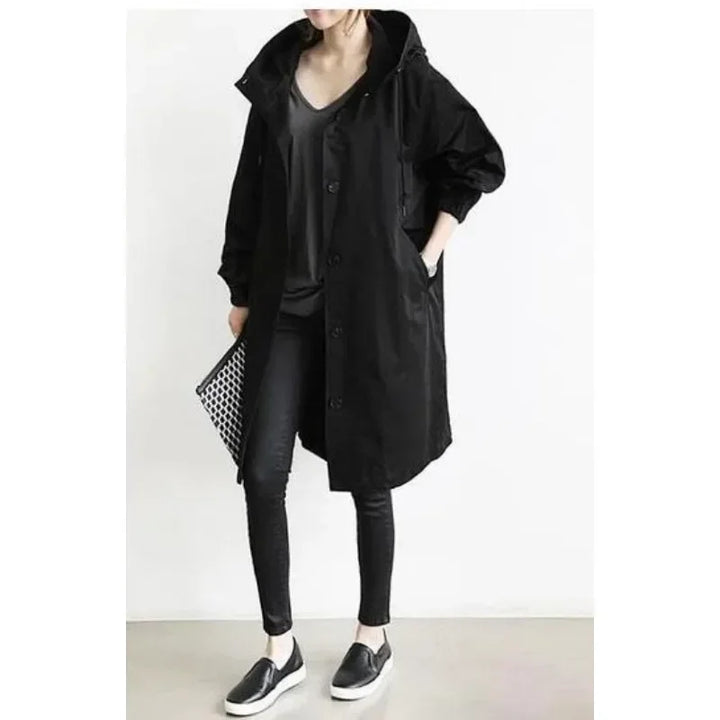 Levoire | Veste Tendance Col Montant Avec Boutons Noir